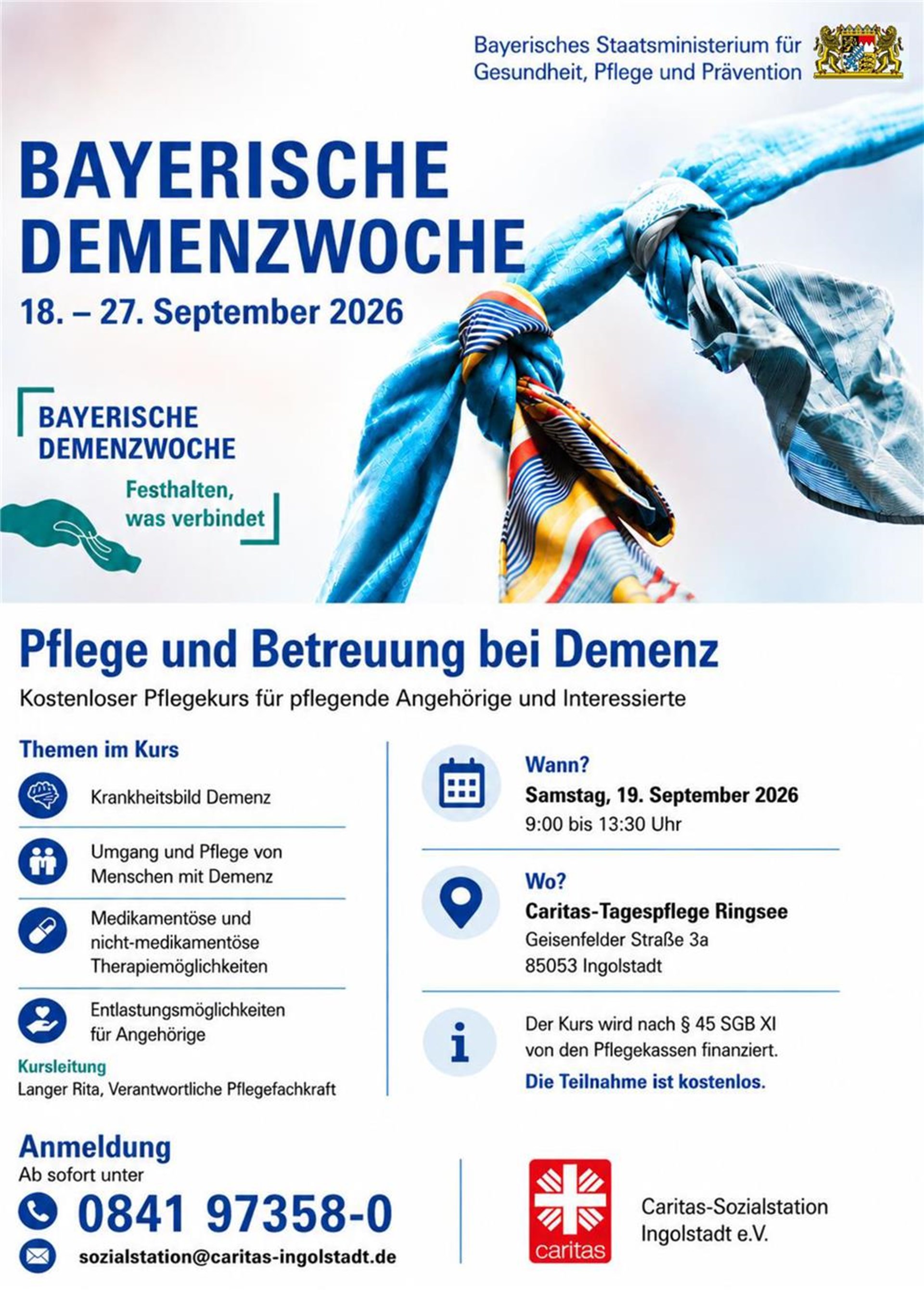Plakat über Pflegekurs 2026