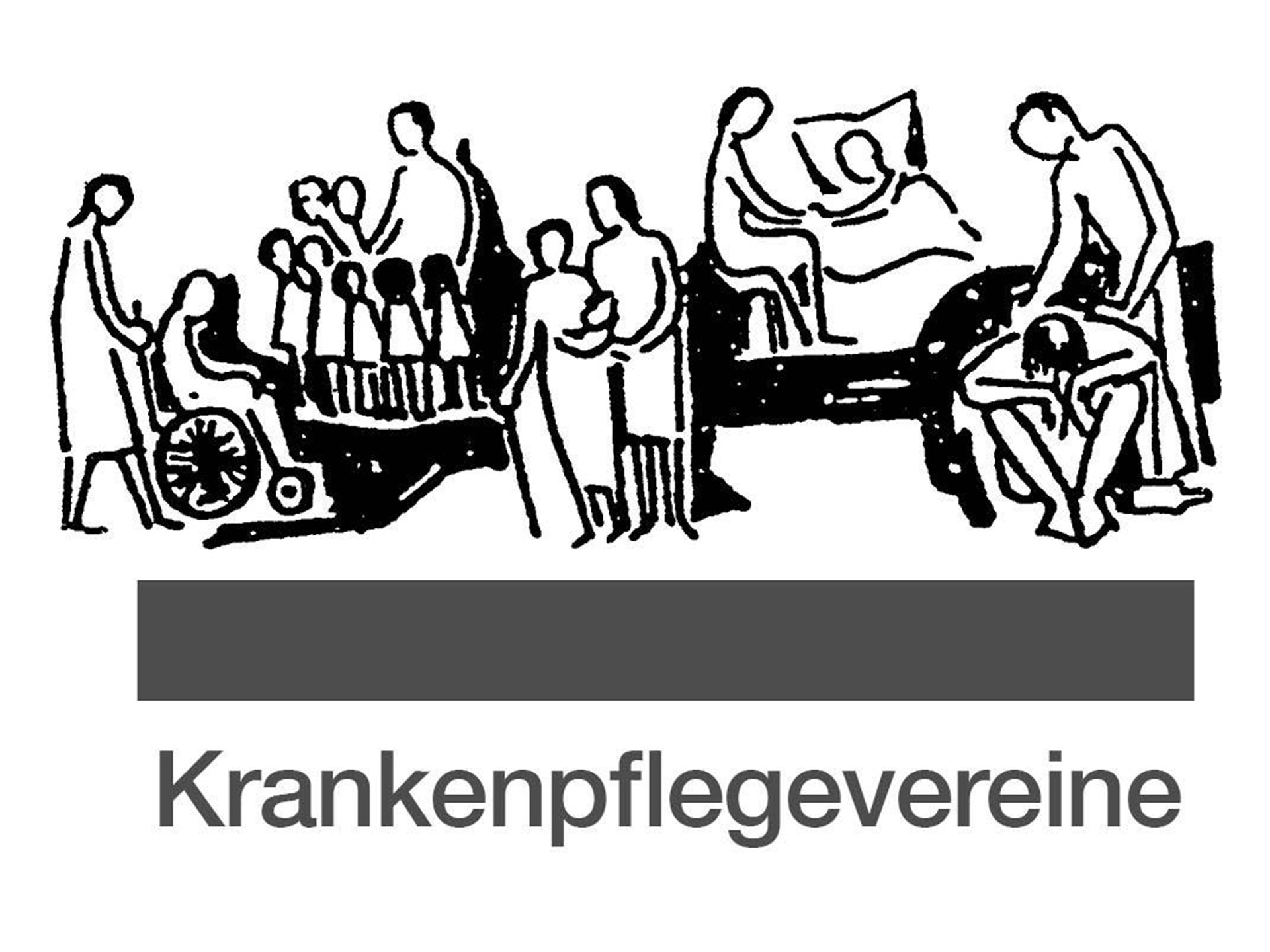 Skizze "Krankenpflegevereine" zeigt verschiedene Situationen der Hilfe