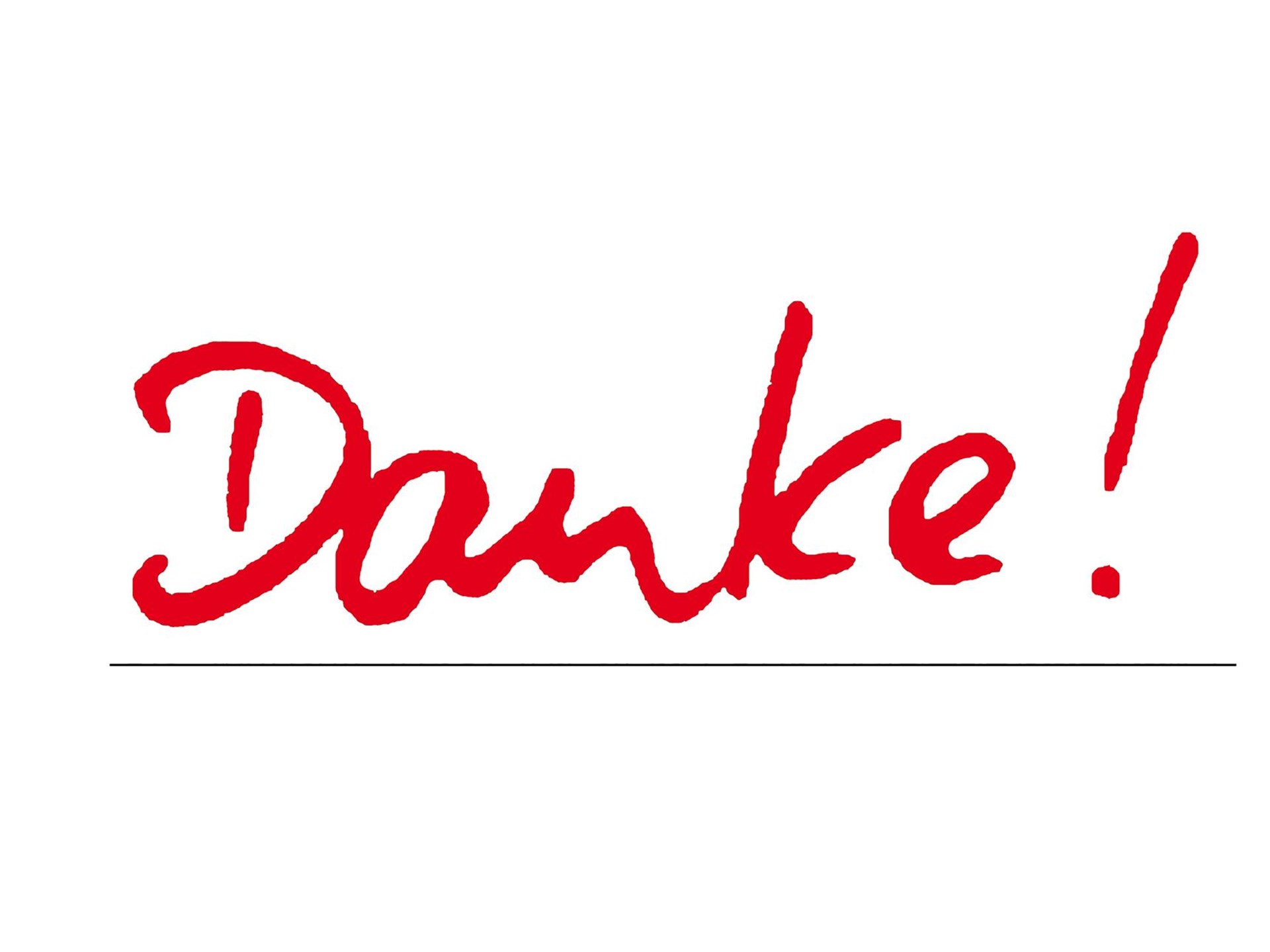 Danke! in Rot