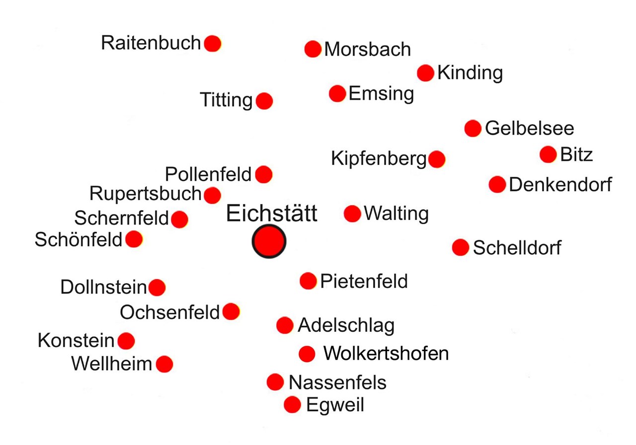 Karte Betreuungsgebiet