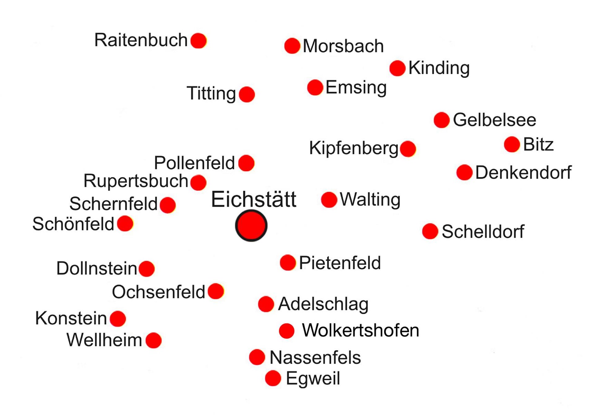 Karte Betreuungsgebiet